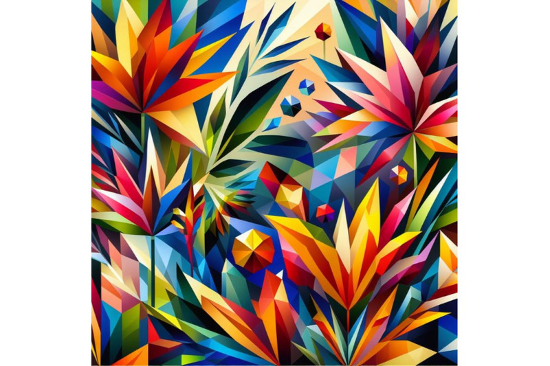 sets-of-8-geometric-painting-in-flower-and-plant