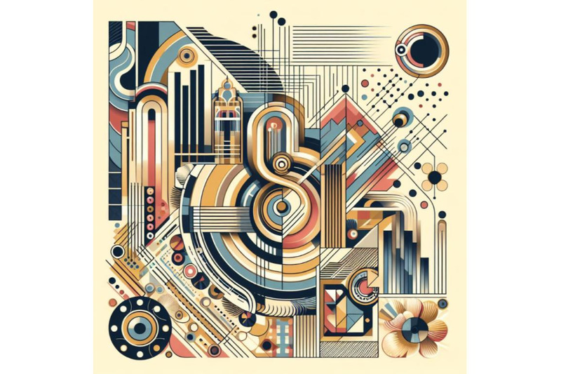 sets-of-8-abstract-illustration-with-art-deco-geometric-shapes