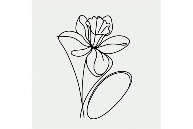 sets-of-8-abstract-line-art-of-daffodil-flower