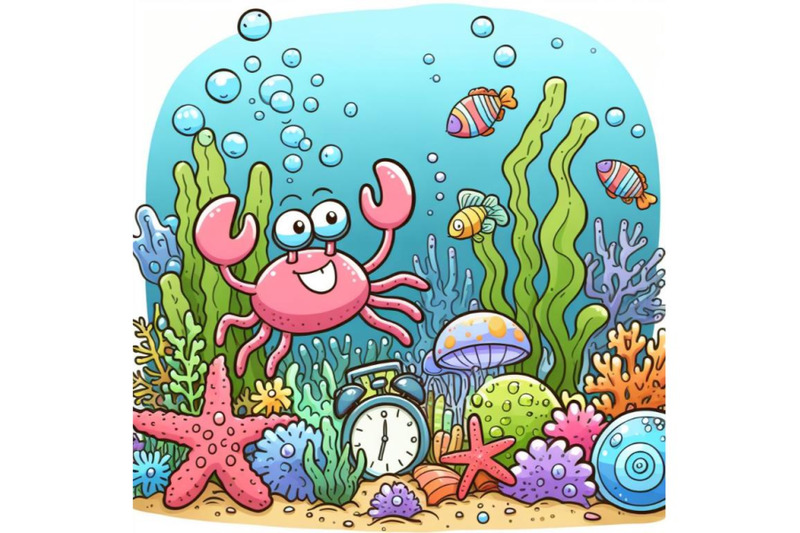 sets-of-8-cartoon-graphic-spring-time-underwater