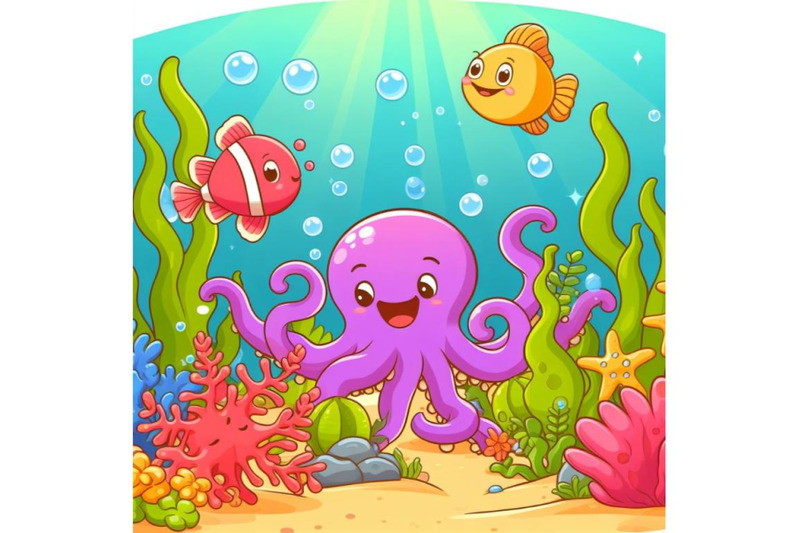 sets-of-8-cartoon-graphic-spring-time-underwater