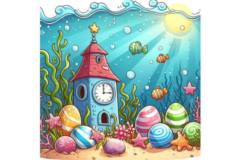 sets-of-8-cartoon-graphic-spring-time-underwater