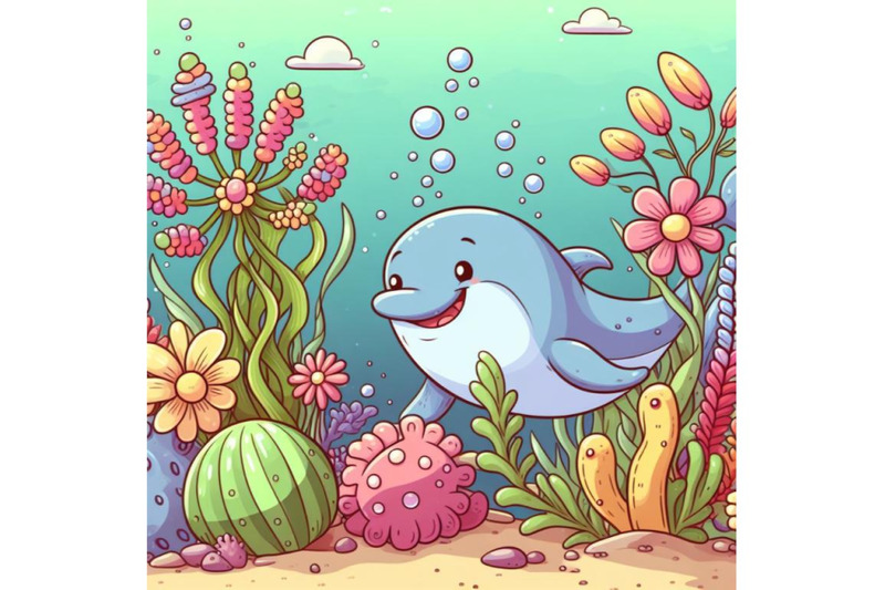 sets-of-8-cartoon-graphic-spring-time-underwater