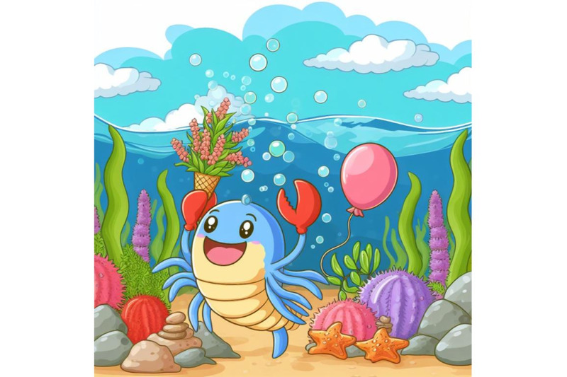 sets-of-8-cartoon-graphic-spring-time-underwater