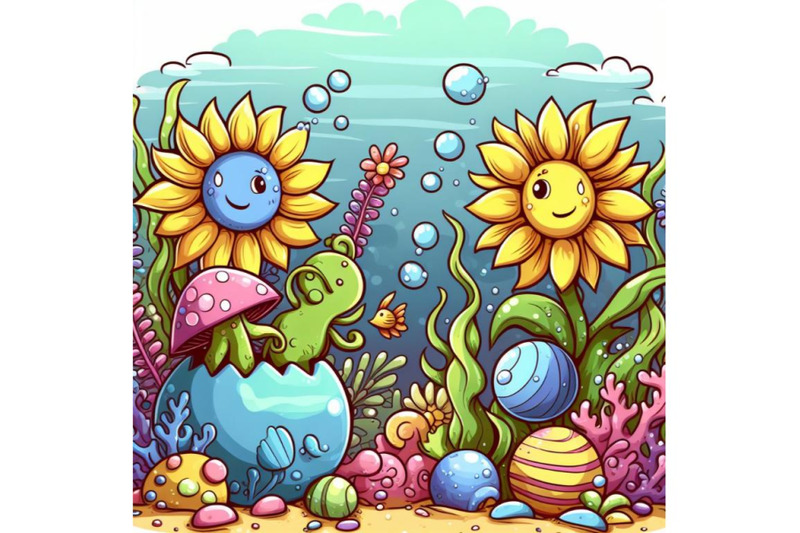 sets-of-8-cartoon-graphic-spring-time-underwater