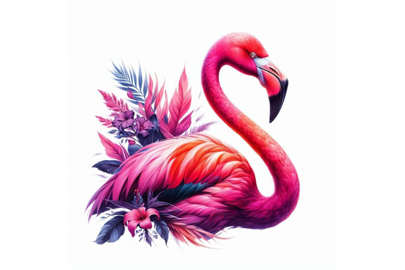 sets-of-8-exotic-flamingo-bird-isolated