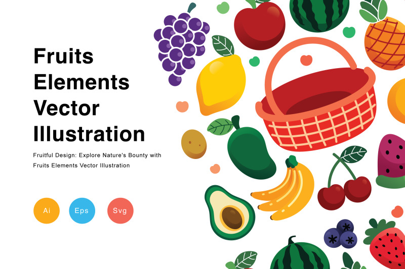 fruits-elements-vector-illustration