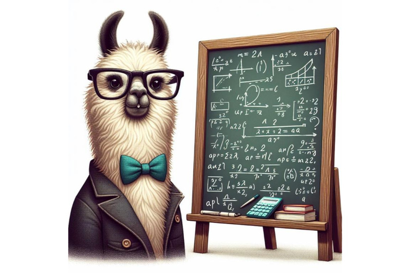 sets-of-8-funny-llama-with-glasses-and-clothes