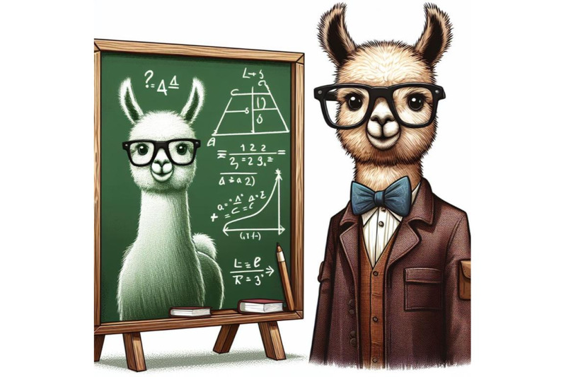 sets-of-8-funny-llama-with-glasses-and-clothes