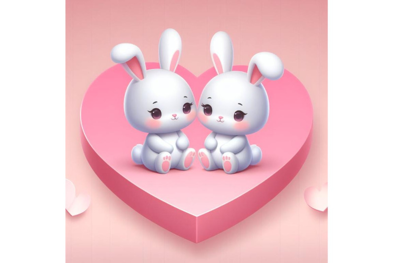 sets-of-8-a-2d-two-cute-bunny-lovers-on-pink-hearts-shaped