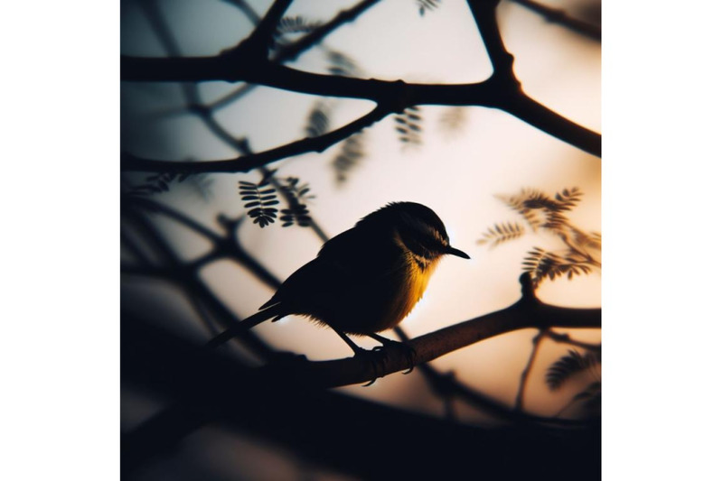 sets-of-8-silhouette-bird-with-yellow-and-black-wat