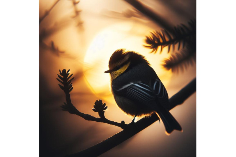 sets-of-8-silhouette-bird-with-yellow-and-black-wat