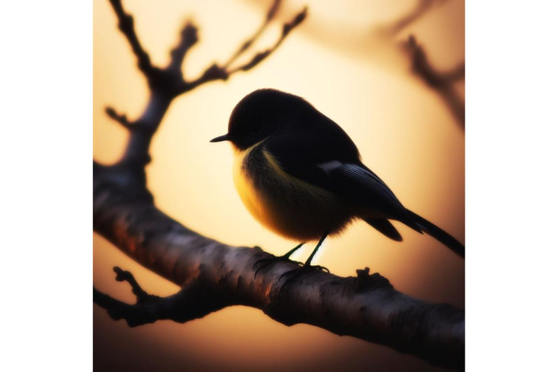 sets-of-8-silhouette-bird-with-yellow-and-black-wat