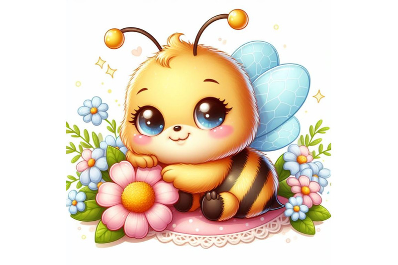 sets-of-8-cute-baby-honey-bee-with-flower