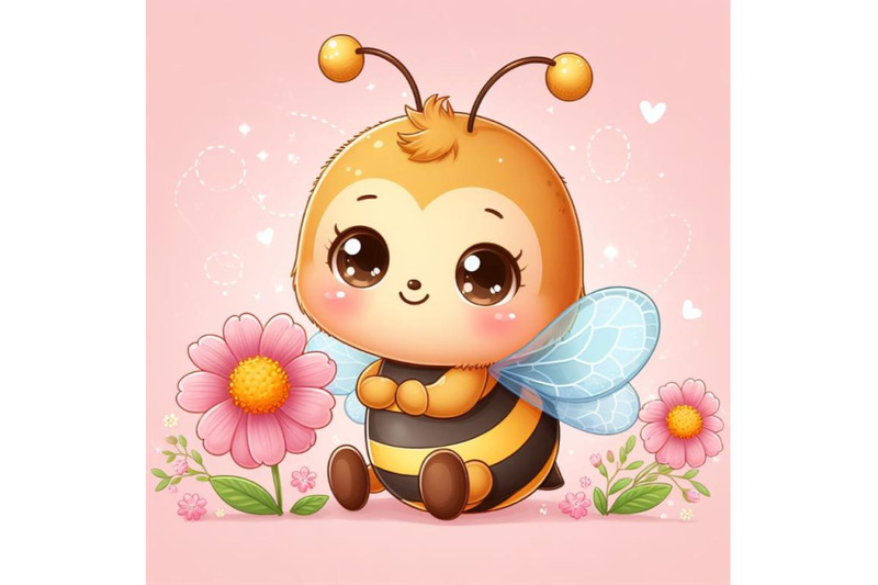 sets-of-8-cute-baby-honey-bee-with-flower