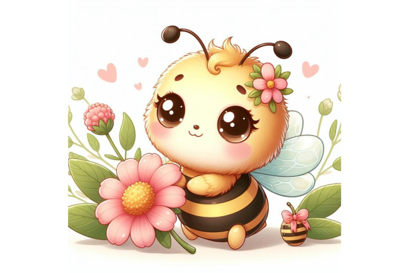 sets-of-8-cute-baby-honey-bee-with-flower