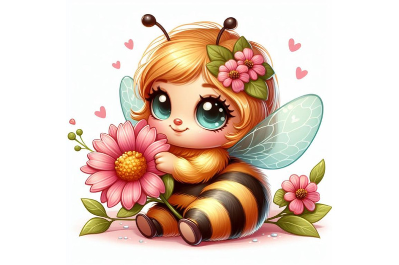 sets-of-8-cute-baby-honey-bee-holding-flower