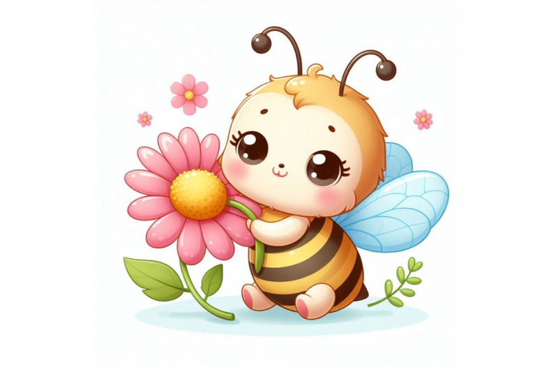 sets-of-8-cute-baby-honey-bee-holding-flower