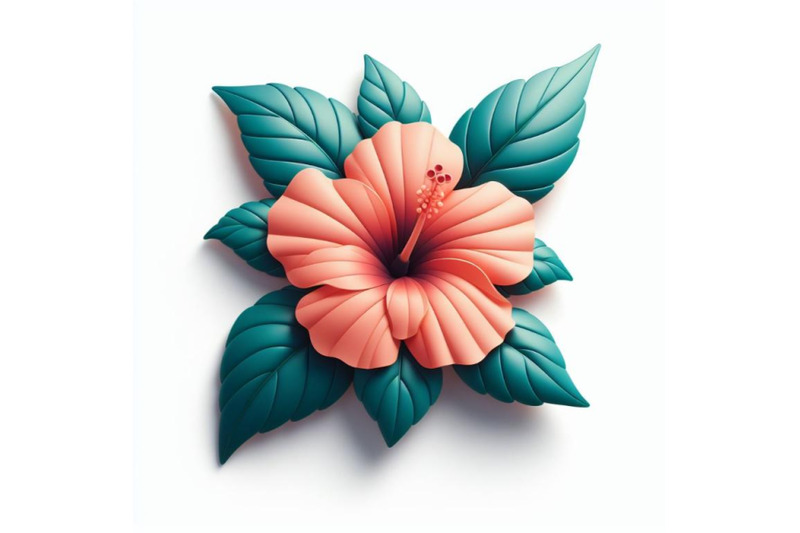 hibiscus-flower-isolated-on-white-background-trendy-fashion-style