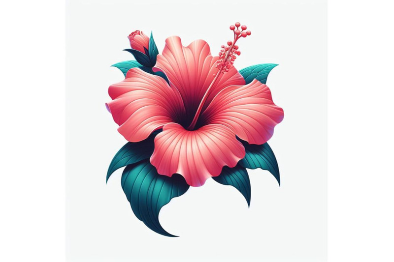 hibiscus-flower-isolated-on-white-background-trendy-fashion-style