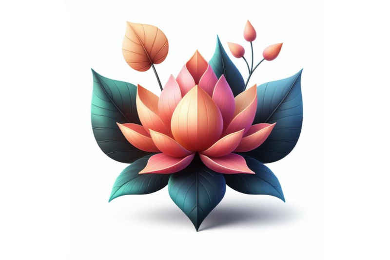 lotus-flower-isolated-on-white-background-trendy-fashion-style