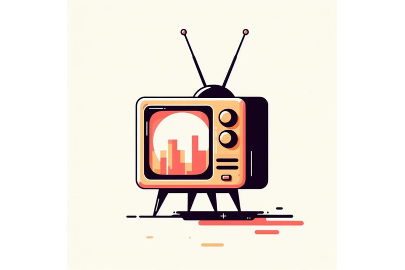 minimal-art-vintage-abstract-television-with-antenna