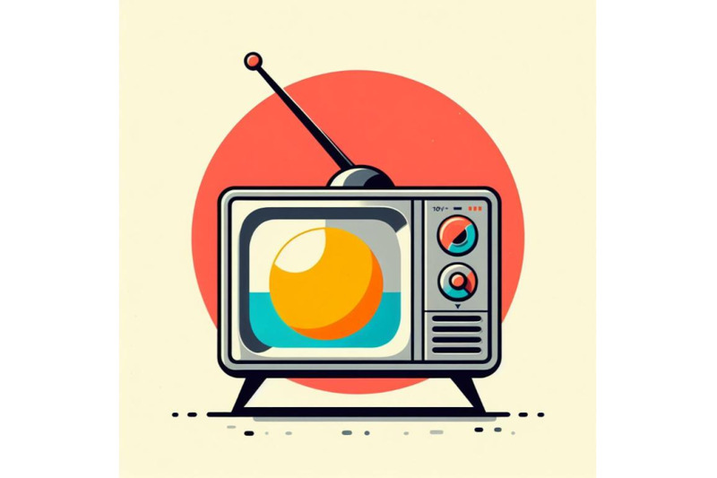 minimal-art-vintage-abstract-television-with-antenna