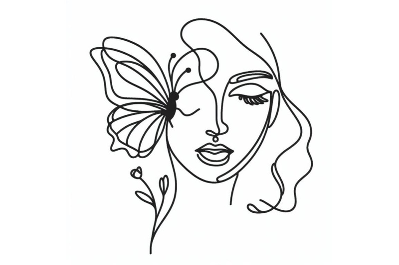 one-single-line-drawing-poppy-with-butterfly-line-art
