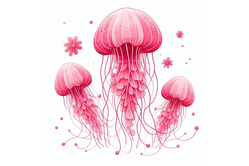 pink-jellyfish-hand-drawing-minimal-art