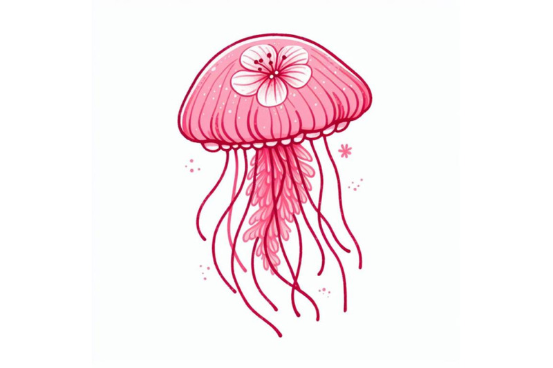 pink-jellyfish-hand-drawing-minimal-art