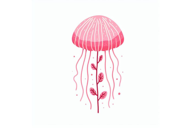 pink-jellyfish-hand-drawing-minimal-art