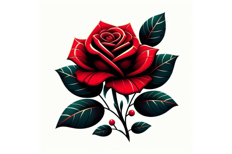 red-rose-flower-isolated-on-white-background-trendy-fashion-style