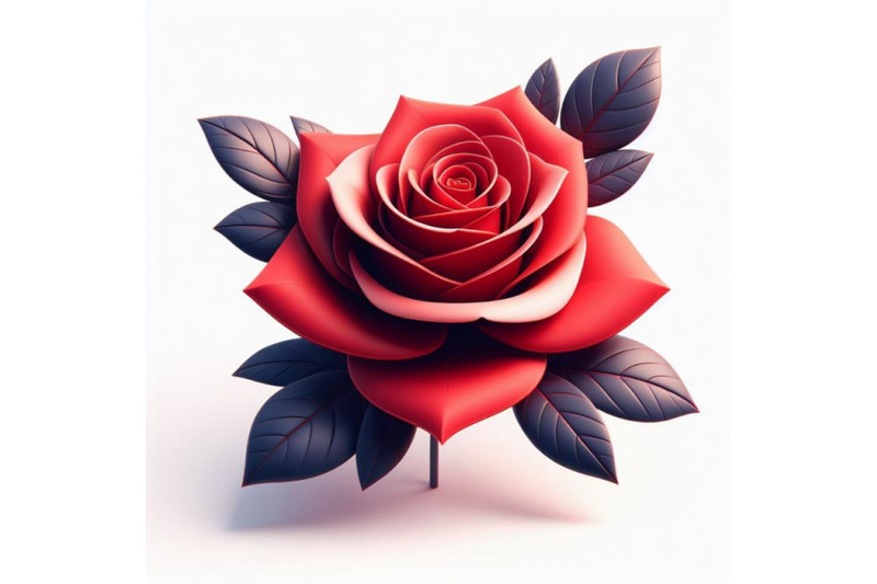 red-rose-flower-isolated-on-white-background-trendy-fashion-style