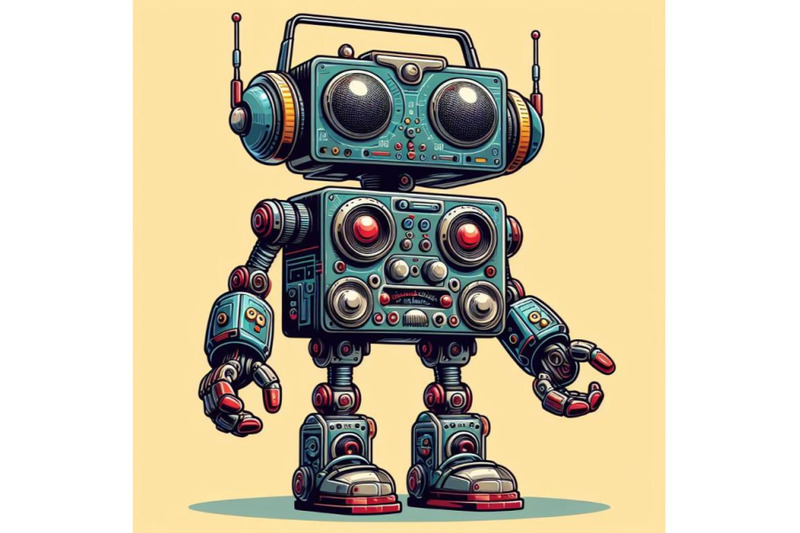 robot-made-of-analog-stereo-equipment-digital-art