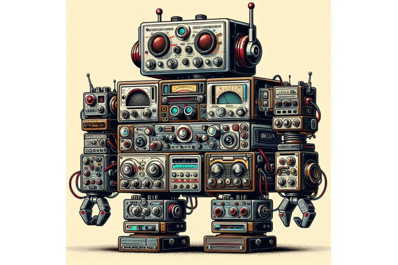 robot-made-of-analog-stereo-equipment-digital-art