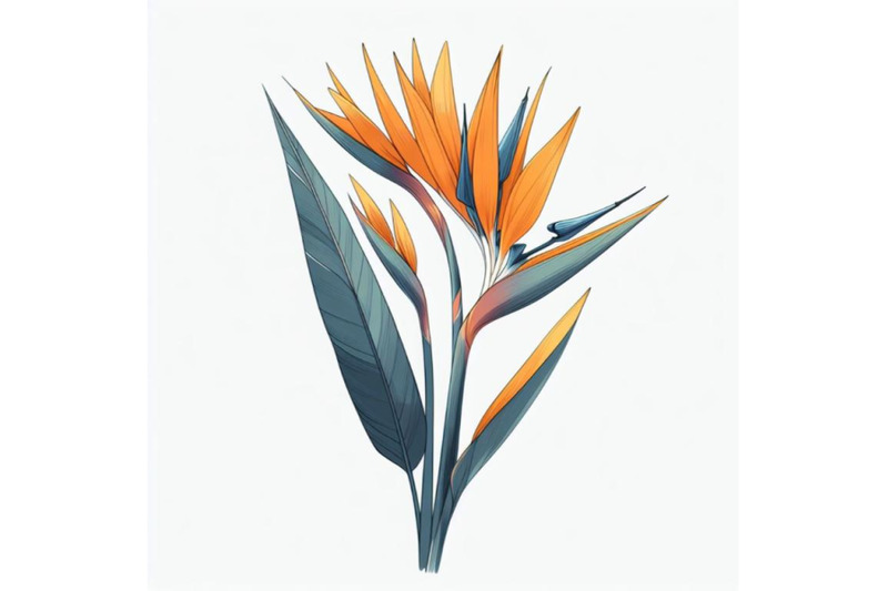 strelitzia-bouquet-hand-drawing