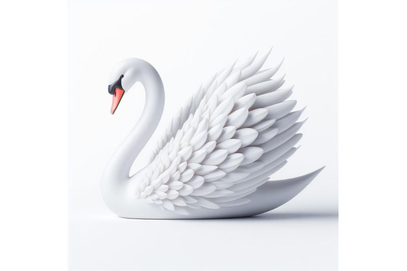 swan-isolated-on-white-background-trendy-fashion-style