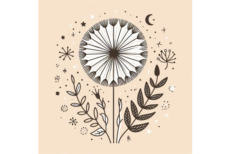 trendy-dandelion-line-art-vector-minimal-drawing-cute-flower