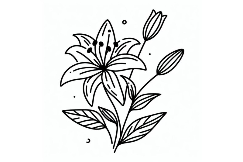 trendy-lily-line-art-vector-minimal-drawing-cute-flower