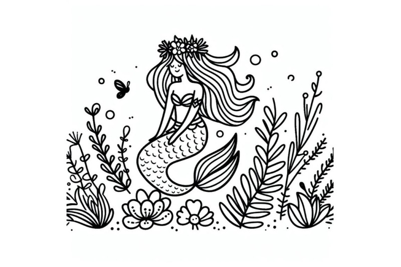 trendy-mermaid-line-art-vector-minimal-drawing-cute-flower