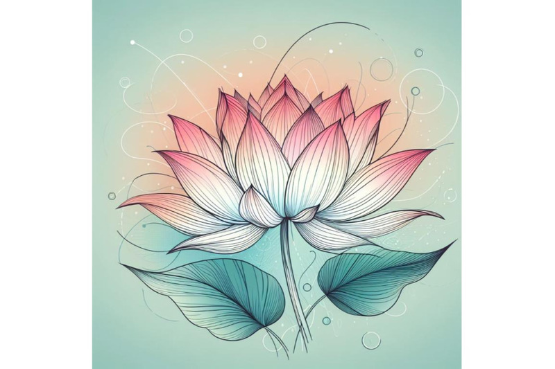 a-lotus-line-art-and-pastel-abstract-background