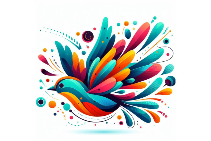 abstract-colorful-bird-flying