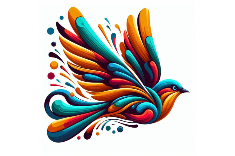 abstract-colorful-bird-flying