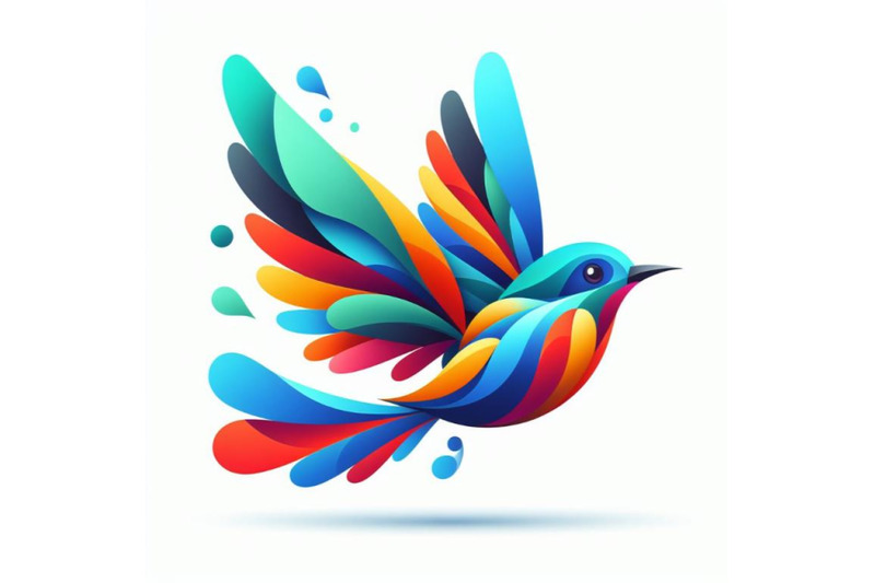 abstract-colorful-bird-flying