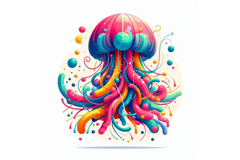 abstract-colorful-jellyfish-on-white-background