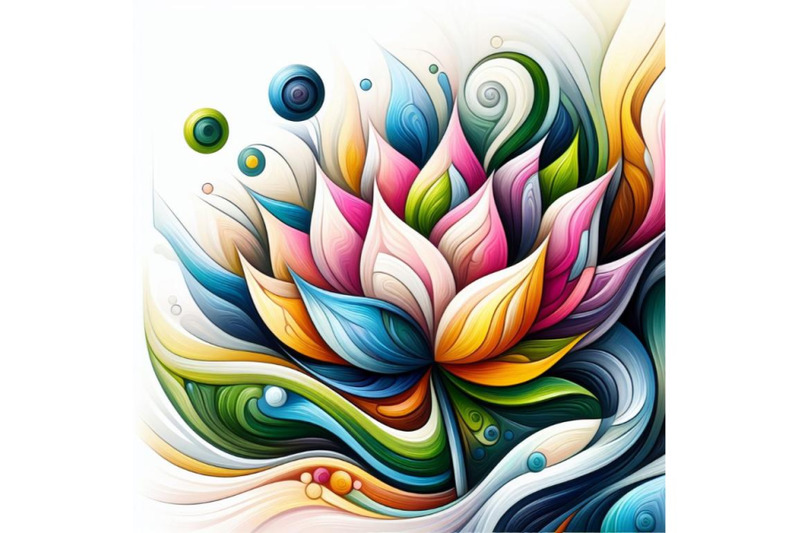 abstract-colorful-oil-acrylic-painting-of-lotus-flower