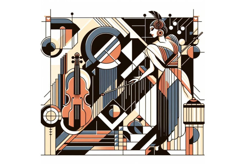 abstract-illustration-with-art-deco-geometric-shapes-a-woman