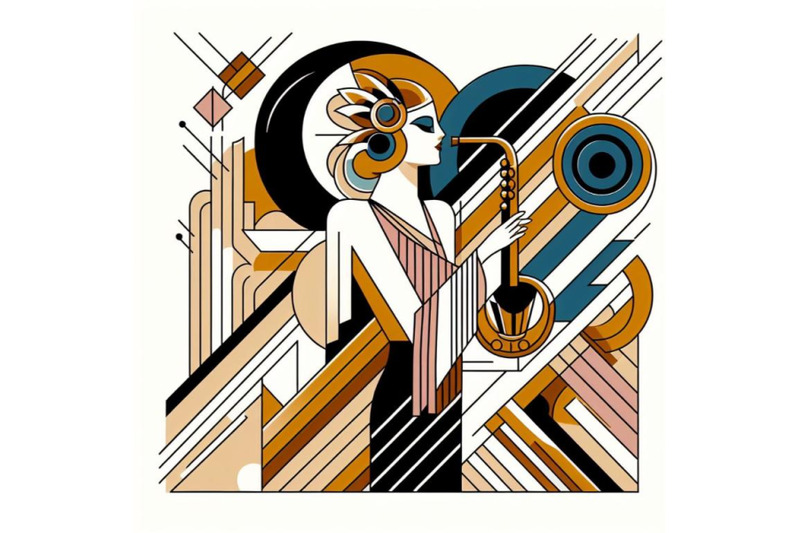 abstract-illustration-with-art-deco-geometric-shapes-a-woman