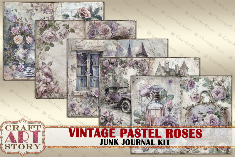 vintage-pastel-roses-junk-journal-kit-scrapbook-printables