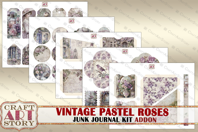 vintage-pastel-roses-junk-journal-kit-addon-scrapbook